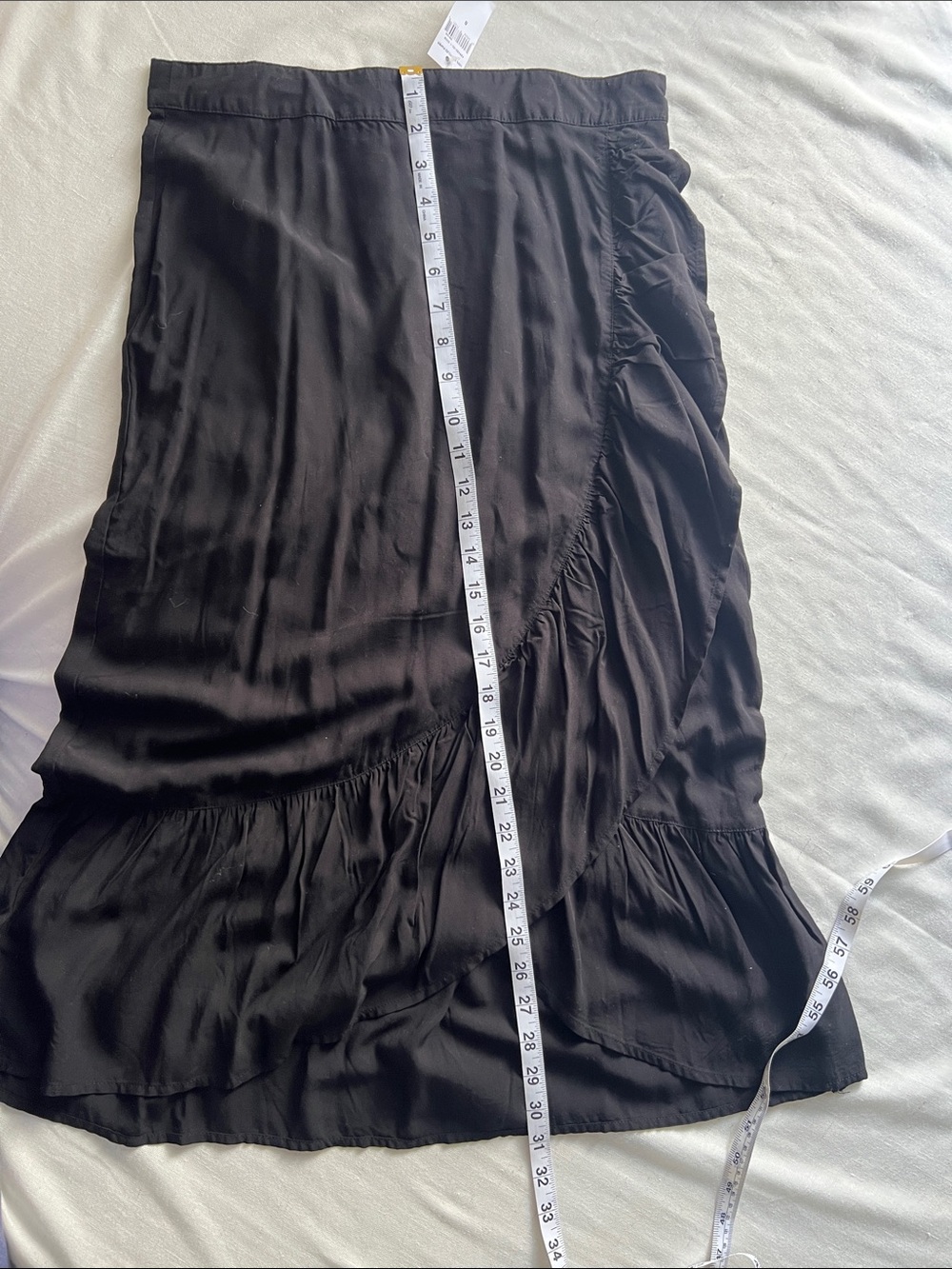 GAP Factory Black Midi Skirt with Ruffle Trim - Picture 4 of 9